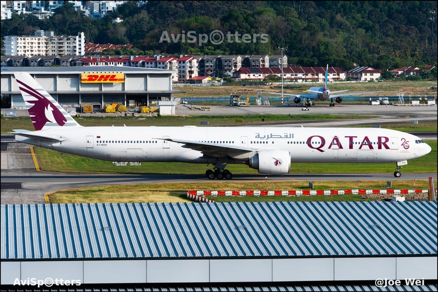 A7-BOG Qatar 25 Anniversary Livery Taxi at PEN